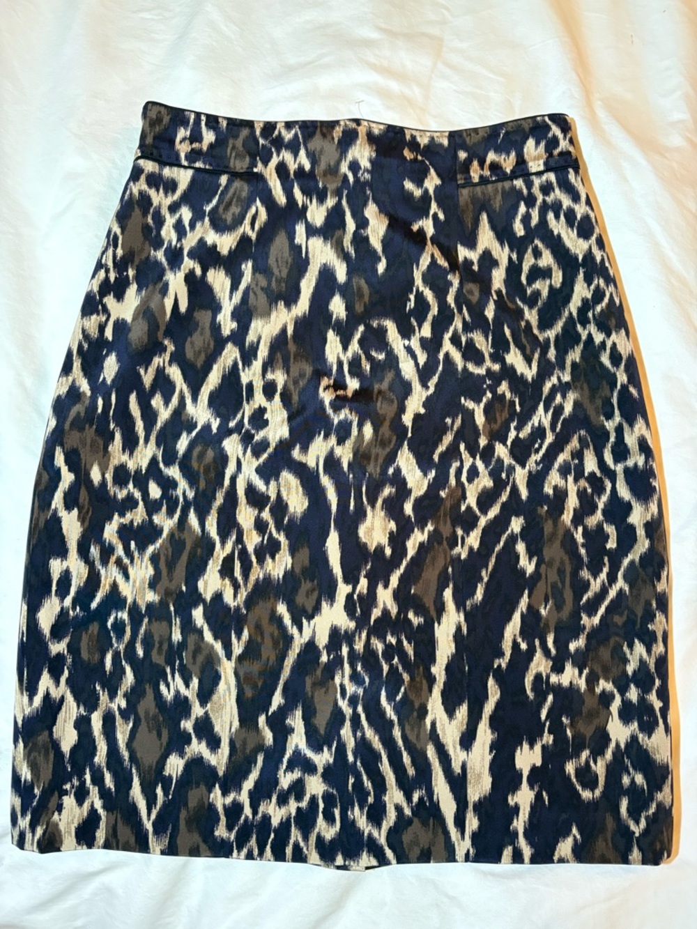 Elie Tahari Black & Cream Leopard-Print Pencil Skirt